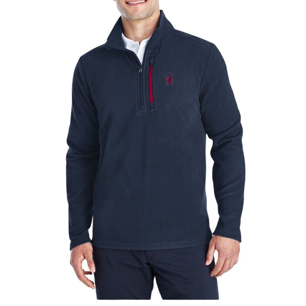 Spyder‎ Men Navy Blue Fleece 1/4 Zip Pullover Sweater XL